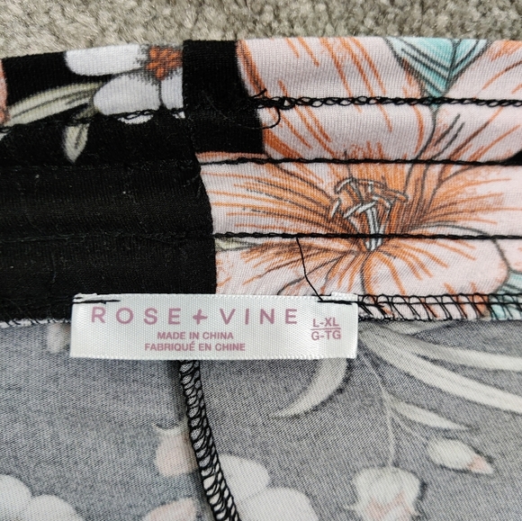 Rose + Vine Women's Floral Pull-on Loungewear Pants Size Large XLarge - Picture 9 of 10